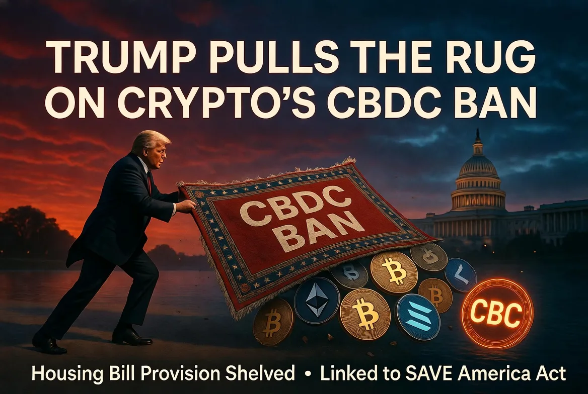 Trump Blocks CBDC Ban by Refusing to Sign Housing Bill, Demands Election Legislation First
